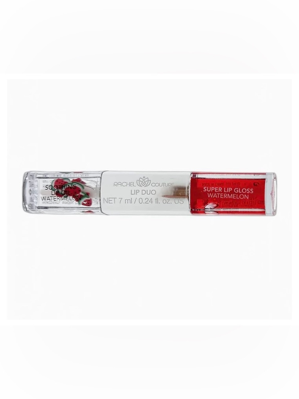 Rachel Couture Watermelon Lip Duo Oil & Gloss NIB Hydrating Vegan Set 7ml